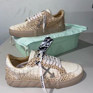 Off white crocodile sneakers